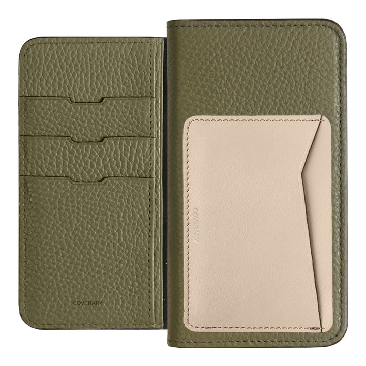 Étui à rabat en cuir véritable italien grainé, 32 couleurs, avec poche pour cartes verticale ou horizontale, pour la série AQUOS