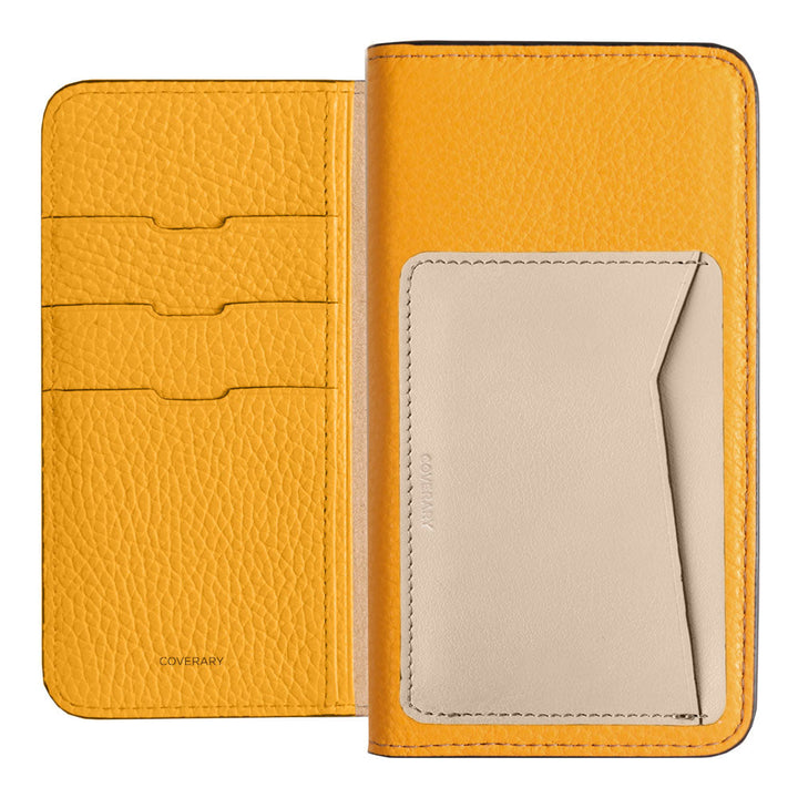 Étui portefeuille en cuir véritable italien grainé, 32 couleurs, avec poche pour cartes verticale ou horizontale, pour la série iPhone