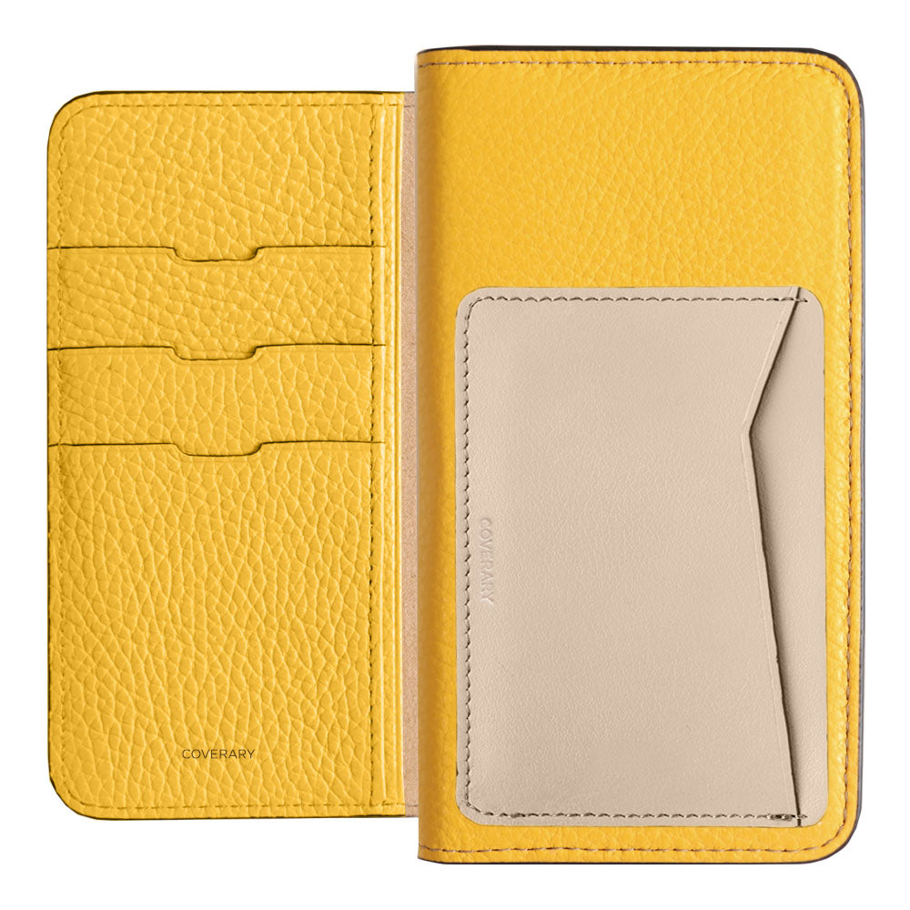 Étui à rabat en cuir véritable italien grainé, 32 couleurs, avec poche pour cartes verticale ou horizontale, pour la série AQUOS