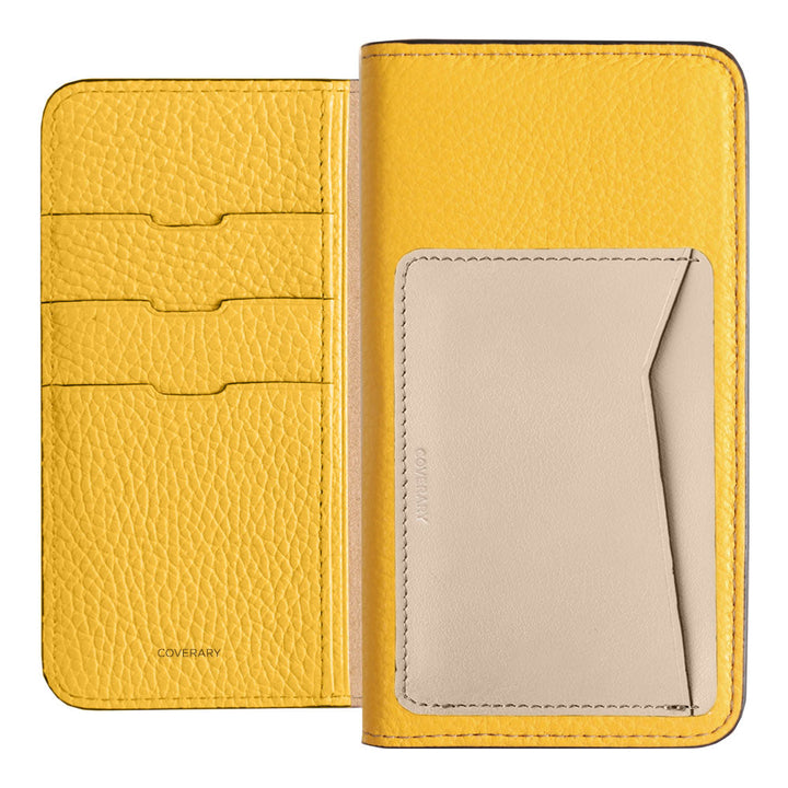 Étui à rabat en cuir véritable italien grainé, 32 couleurs, avec poche pour cartes verticale ou horizontale, pour la série AQUOS