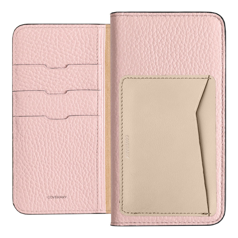 Étui portefeuille en cuir véritable italien grainé, 32 couleurs, avec pochettes pour cartes verticales ou horizontales, pour la série Galaxy