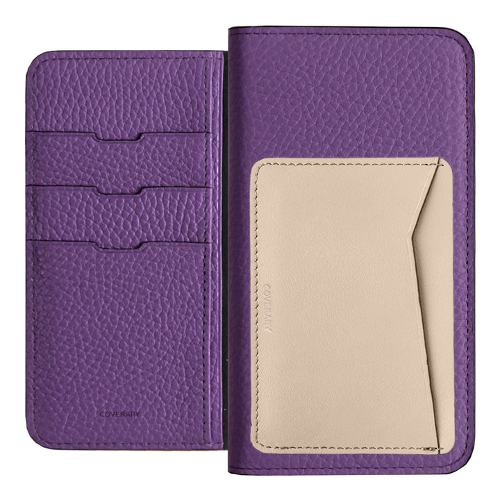 Étui à rabat en cuir véritable italien grainé, 32 couleurs, avec poche pour cartes verticale ou horizontale, pour la série AQUOS