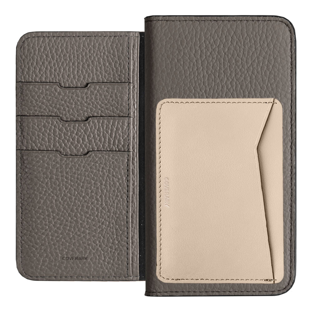 Étui à rabat en cuir véritable italien grainé, 32 couleurs, avec poche pour cartes verticale ou horizontale, pour la série AQUOS