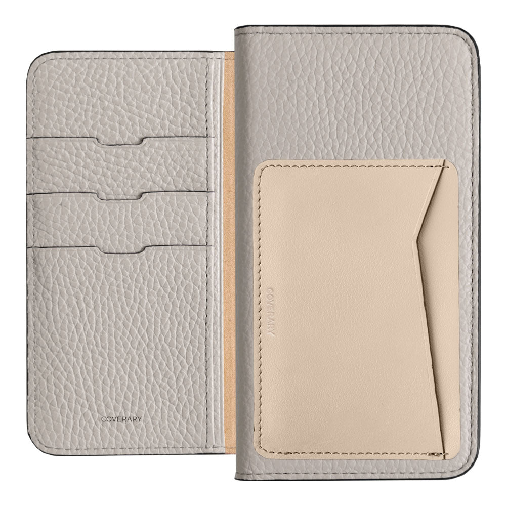 Étui portefeuille en cuir véritable italien grainé, 32 couleurs, avec poche pour cartes verticale ou horizontale, pour la série iPhone