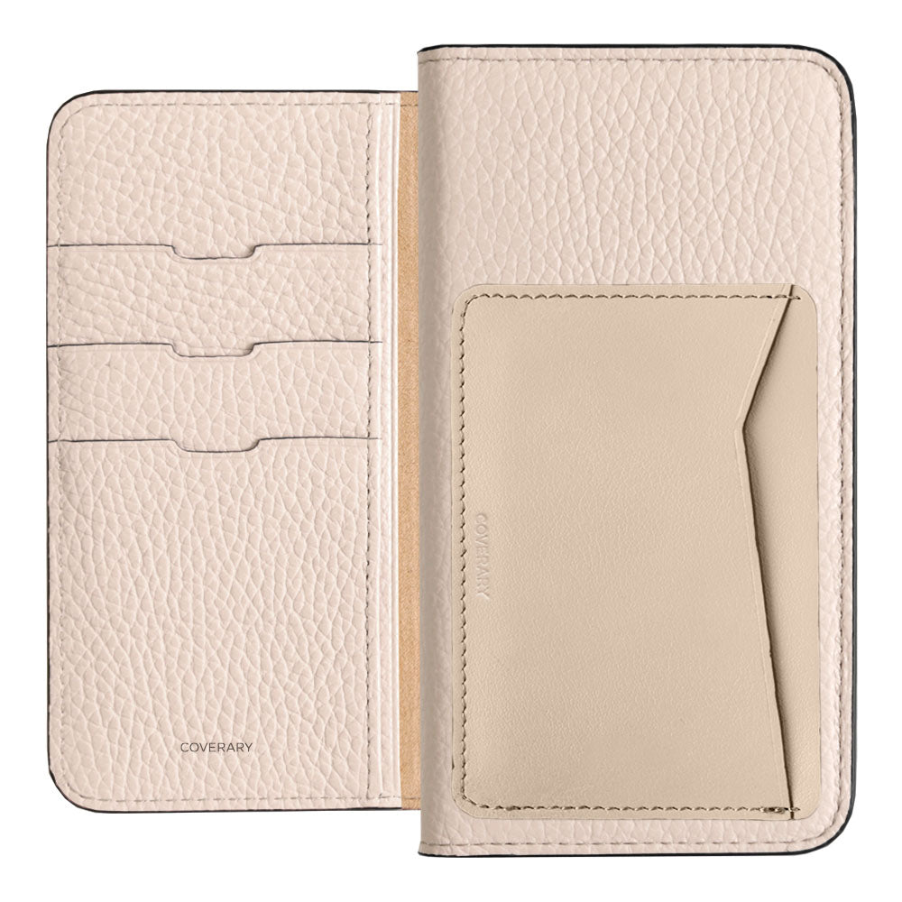 Étui portefeuille en cuir véritable italien grainé, 32 couleurs, avec poche pour cartes verticale ou horizontale, pour la série iPhone