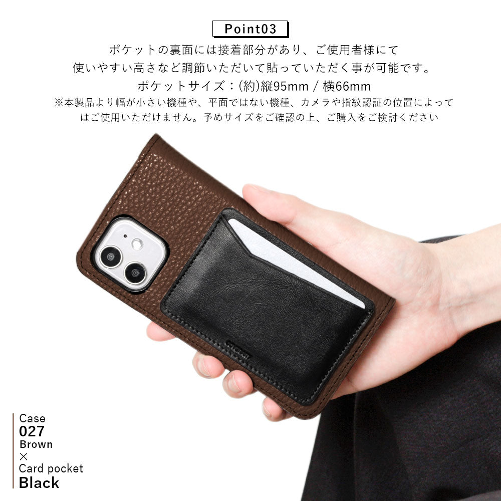 Étui portefeuille en cuir véritable italien grainé, 32 couleurs, avec poche pour cartes verticale ou horizontale, pour la série iPhone