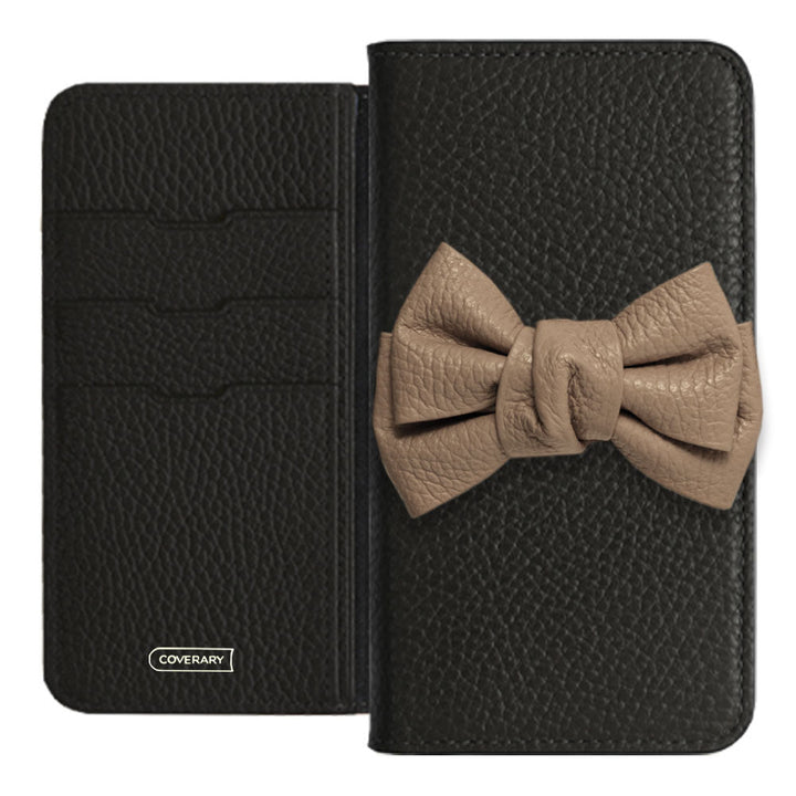 Cuir véritable 32 couleurs cuir italien grainé double nœud décor étui portefeuille série Google Pixel