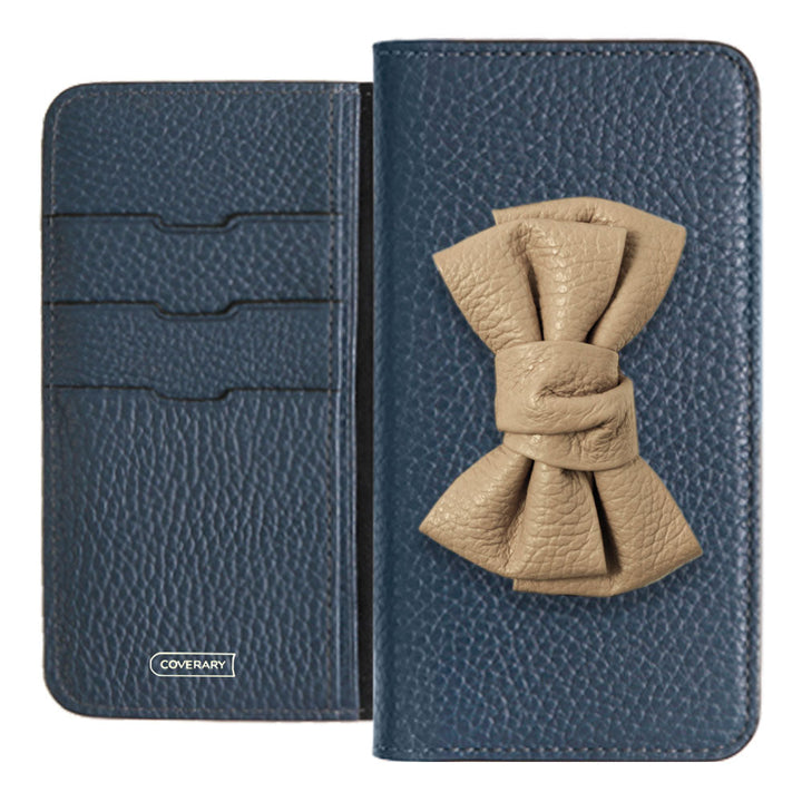 Cuir véritable 32 couleurs cuir italien grainé double nœud décor étui portefeuille série Google Pixel