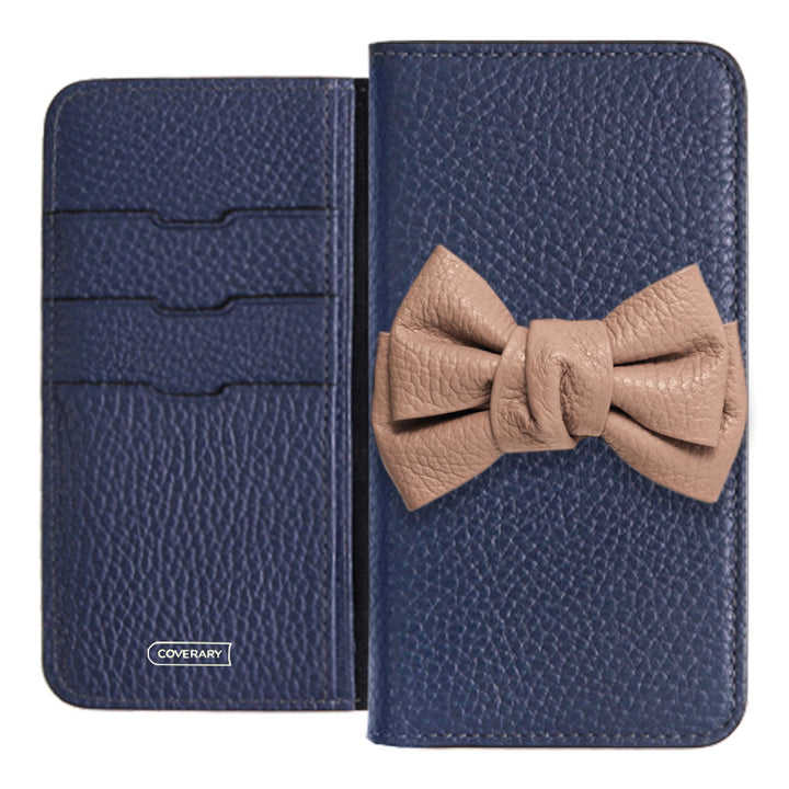 Cuir véritable 32 couleurs cuir italien grainé double nœud décor étui portefeuille série Google Pixel