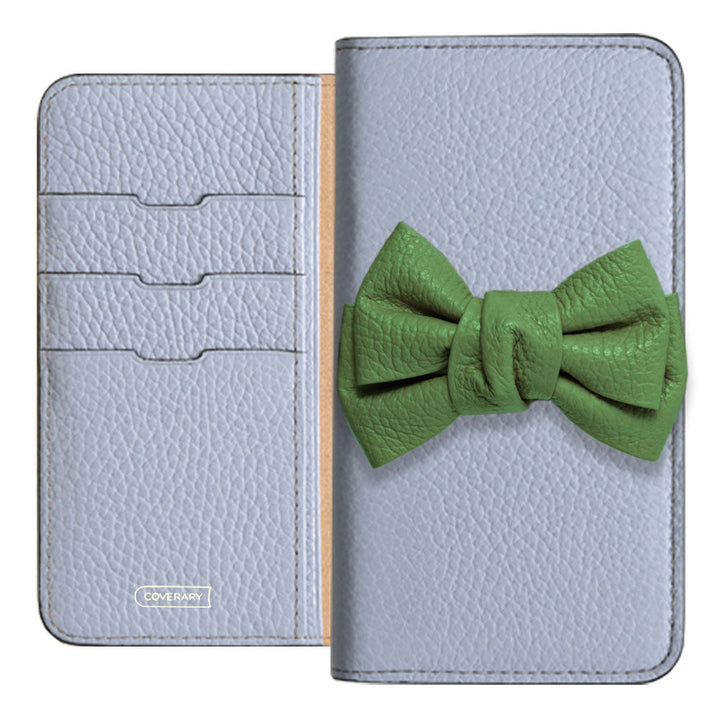 Cuir véritable 32 couleurs cuir italien grainé double nœud décor étui portefeuille série Google Pixel