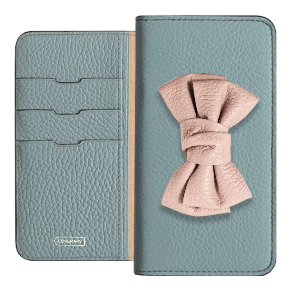 Cuir véritable 32 couleurs cuir italien grainé double nœud décor étui portefeuille série Google Pixel