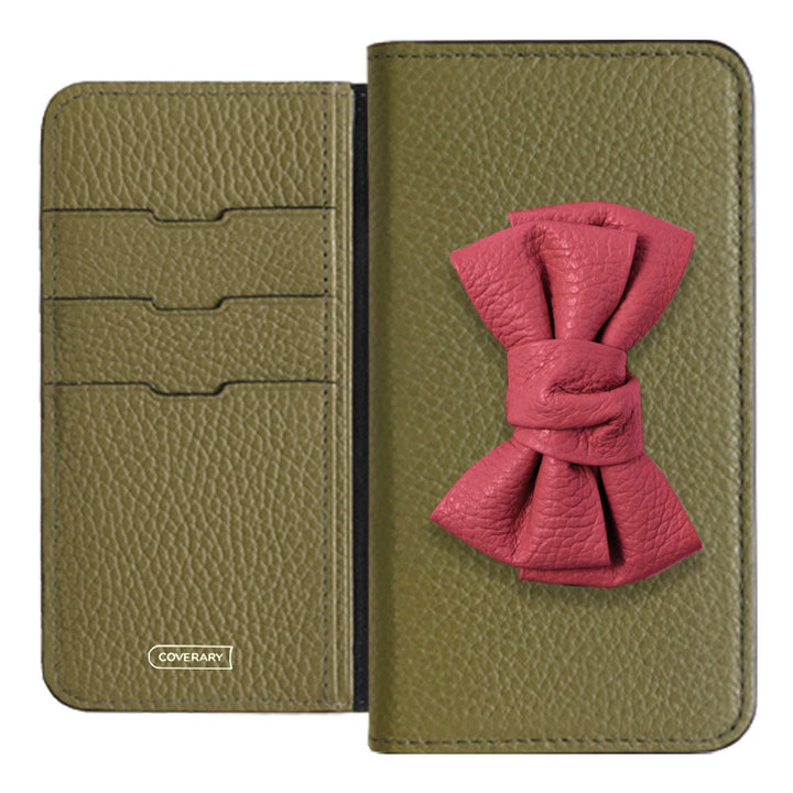 Cuir véritable 32 couleurs cuir italien grainé double nœud décor étui portefeuille série Google Pixel