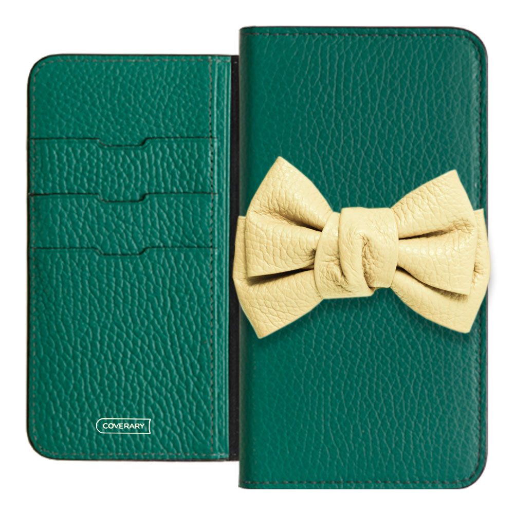 Cuir véritable 32 couleurs cuir italien grainé double nœud décor étui portefeuille série Google Pixel