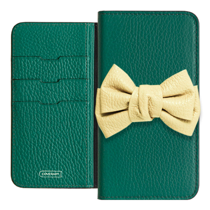 Cuir véritable 32 couleurs cuir italien grainé double nœud décor étui portefeuille série Google Pixel