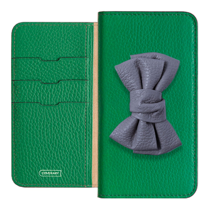 Cuir véritable 32 couleurs cuir italien grainé double nœud décor étui portefeuille série Google Pixel