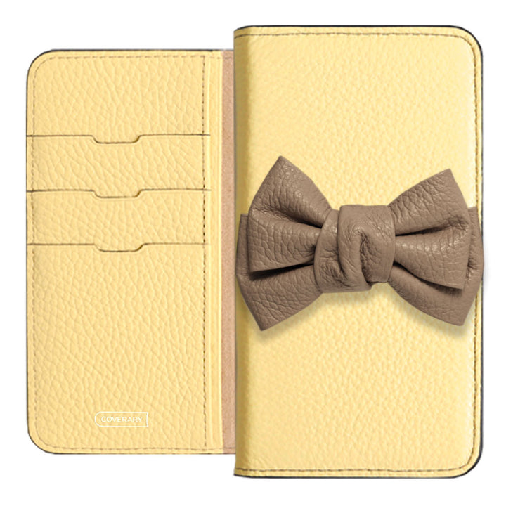 Cuir véritable 32 couleurs cuir italien grainé double nœud décor étui portefeuille série Google Pixel