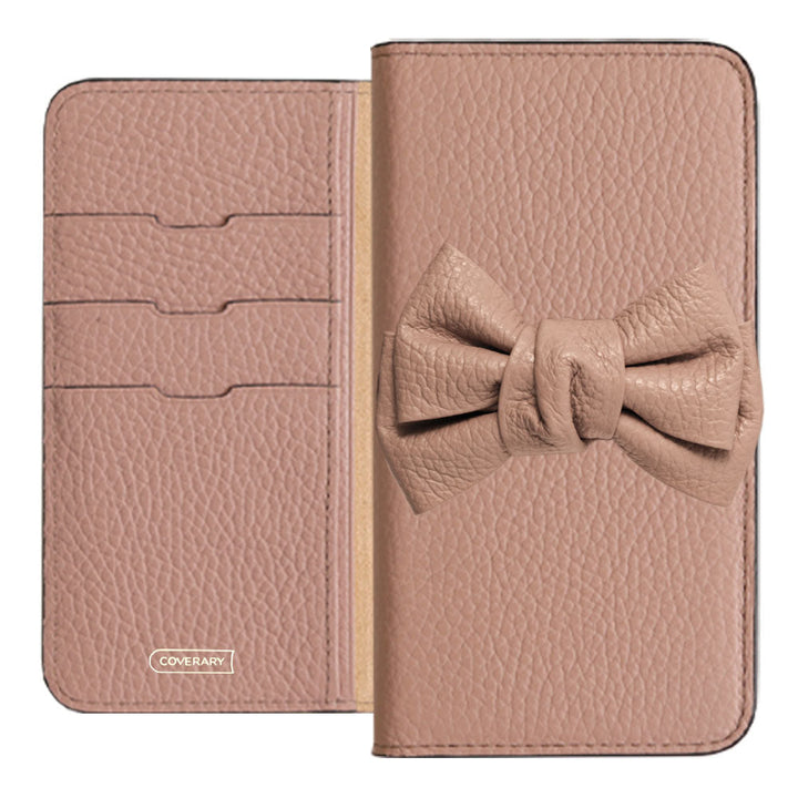 Cuir véritable 32 couleurs cuir italien grainé double nœud décor étui portefeuille série Google Pixel