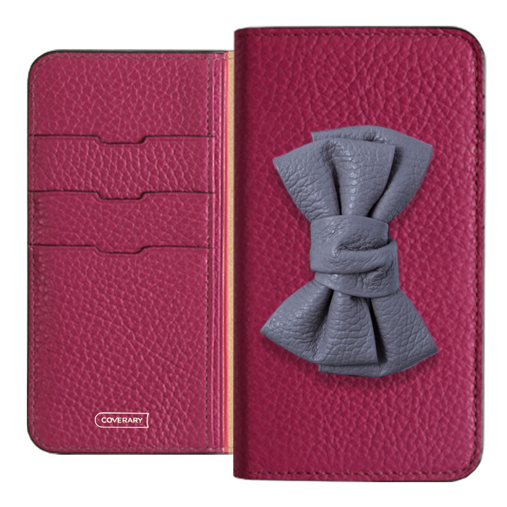 Cuir véritable 32 couleurs cuir italien grainé double nœud décor étui portefeuille série Google Pixel