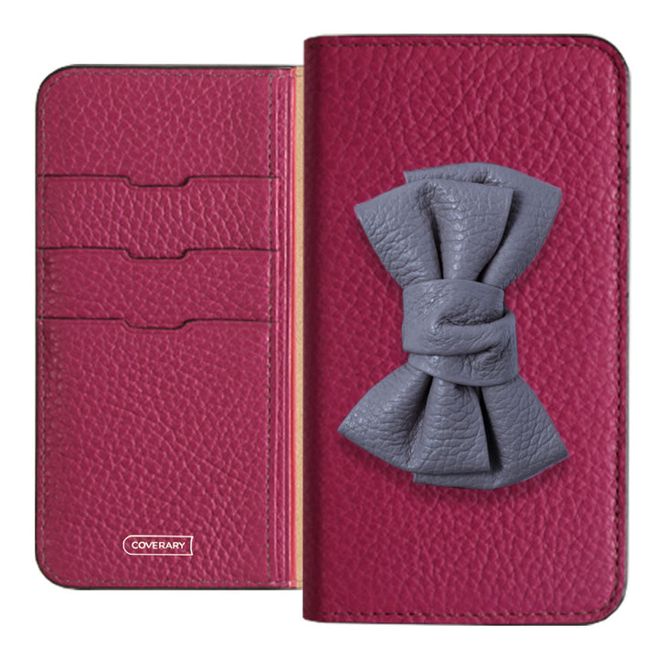 Cuir véritable 32 couleurs cuir italien grainé double nœud décor étui portefeuille série Google Pixel