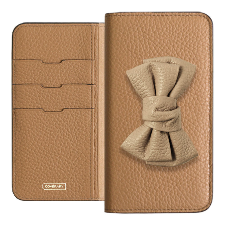 Cuir véritable 32 couleurs cuir italien grainé double nœud décor étui portefeuille série Google Pixel