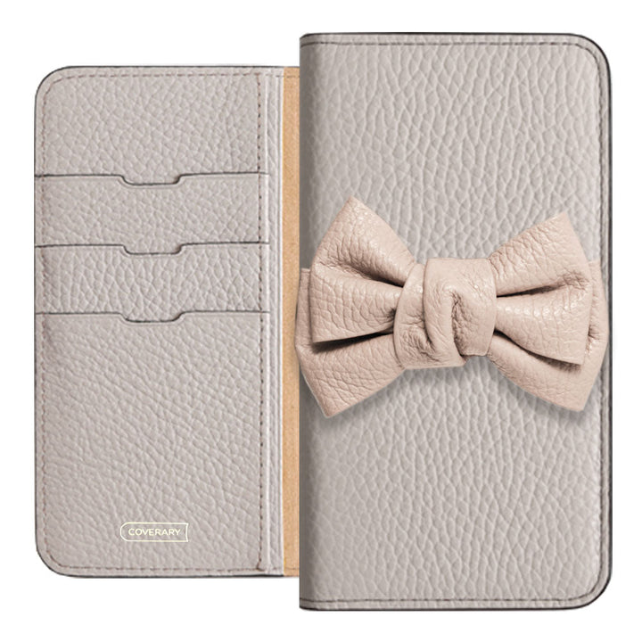 Cuir véritable 32 couleurs cuir italien grainé double nœud décor étui portefeuille série Google Pixel