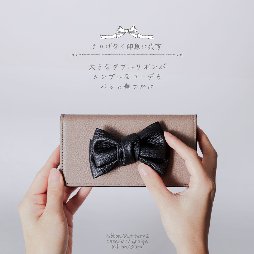 本革 32色 イタリアンシュリンクレザー ダブルリボンデコ 手帳型ケース Galaxyシリーズ