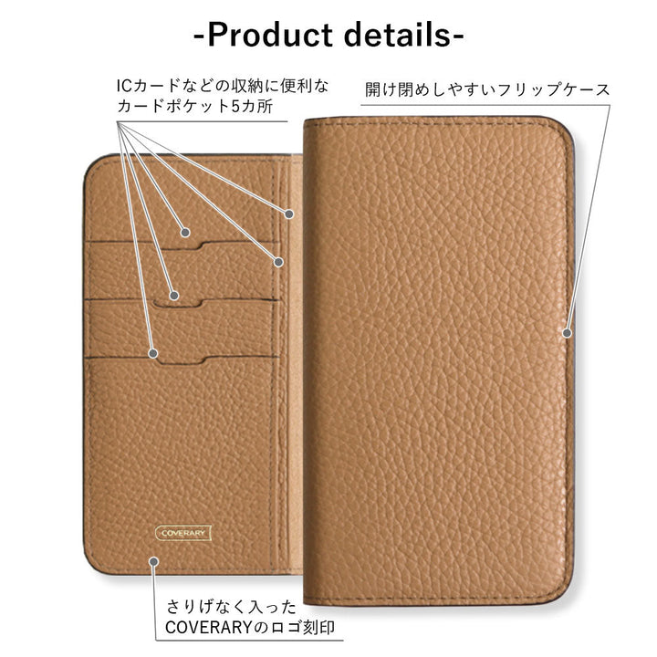 Genuine leather 32 colors Italian shrink leather stone frame deco notebook-style case Google Pixel series