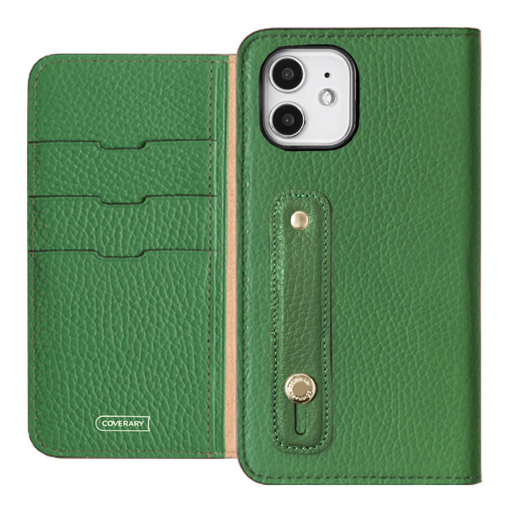 Genuine leather 32 colors Italian shrink leather with finger belt notebook-style case for Google Pixel series