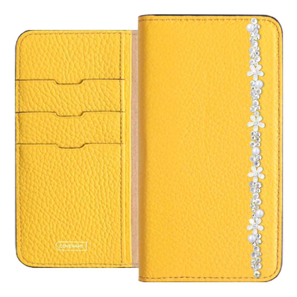 Cuir véritable 32 couleurs cuir italien grainé décoration ligne fleur étui portefeuille série AQUOS