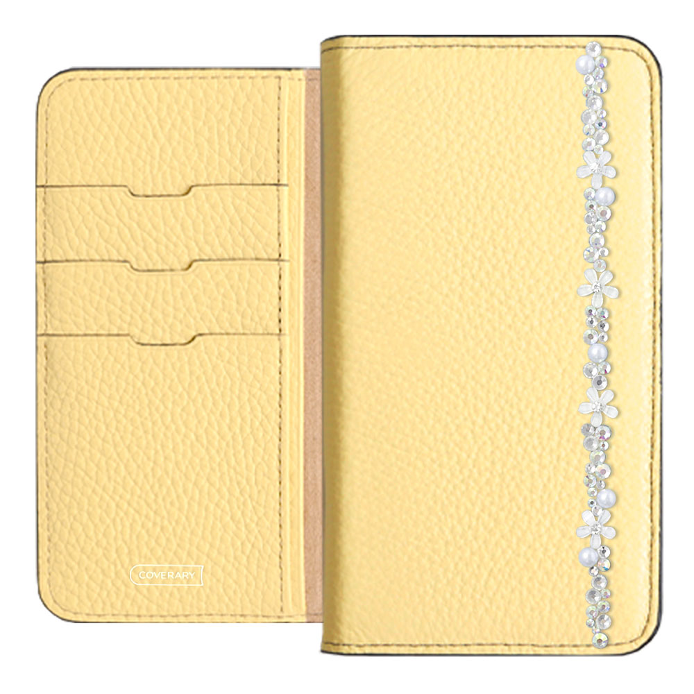 Genuine leather 32 colors Italian shrink leather flower line deco notebook-style case Google Pixel series