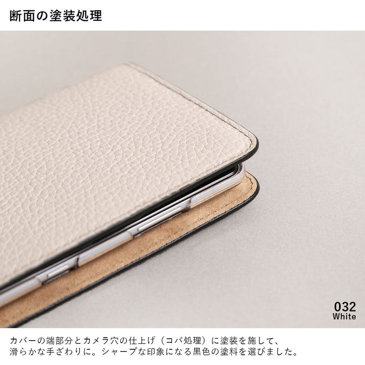 Genuine leather 32 colors Italian shrink leather dot pattern notebook-style case iPhone series