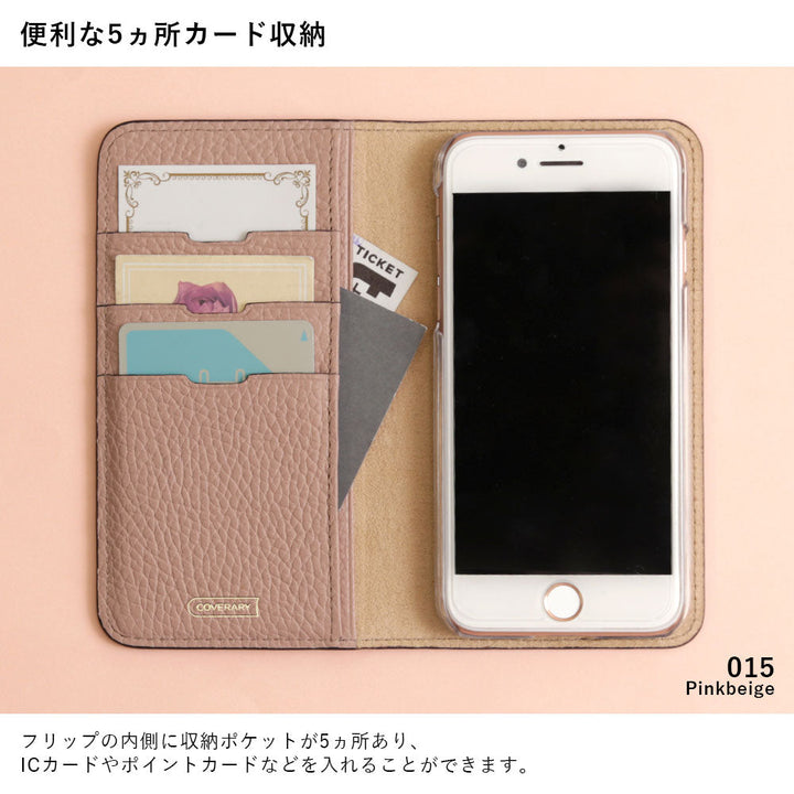 Genuine leather 32 colors Italian shrink leather dot pattern notebook-style case