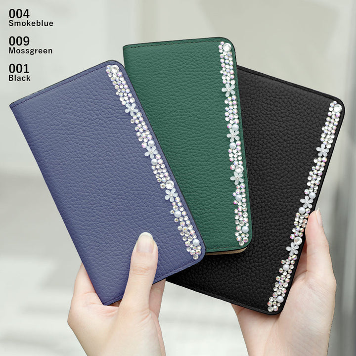 Cuir véritable 32 couleurs cuir italien grainé décoration florale étui portefeuille Google Pixel série