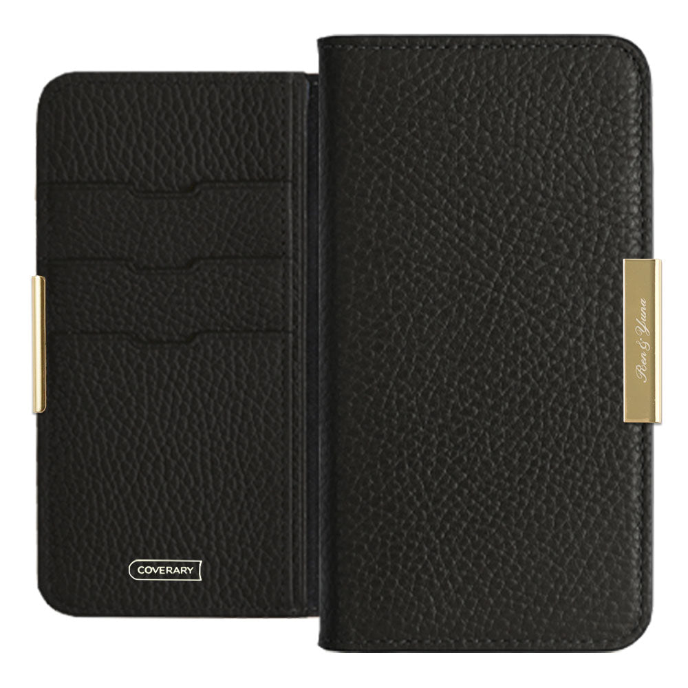 Cuir véritable 32 couleurs cuir italien grainé gravure laser cadre doré décoration étui portefeuille