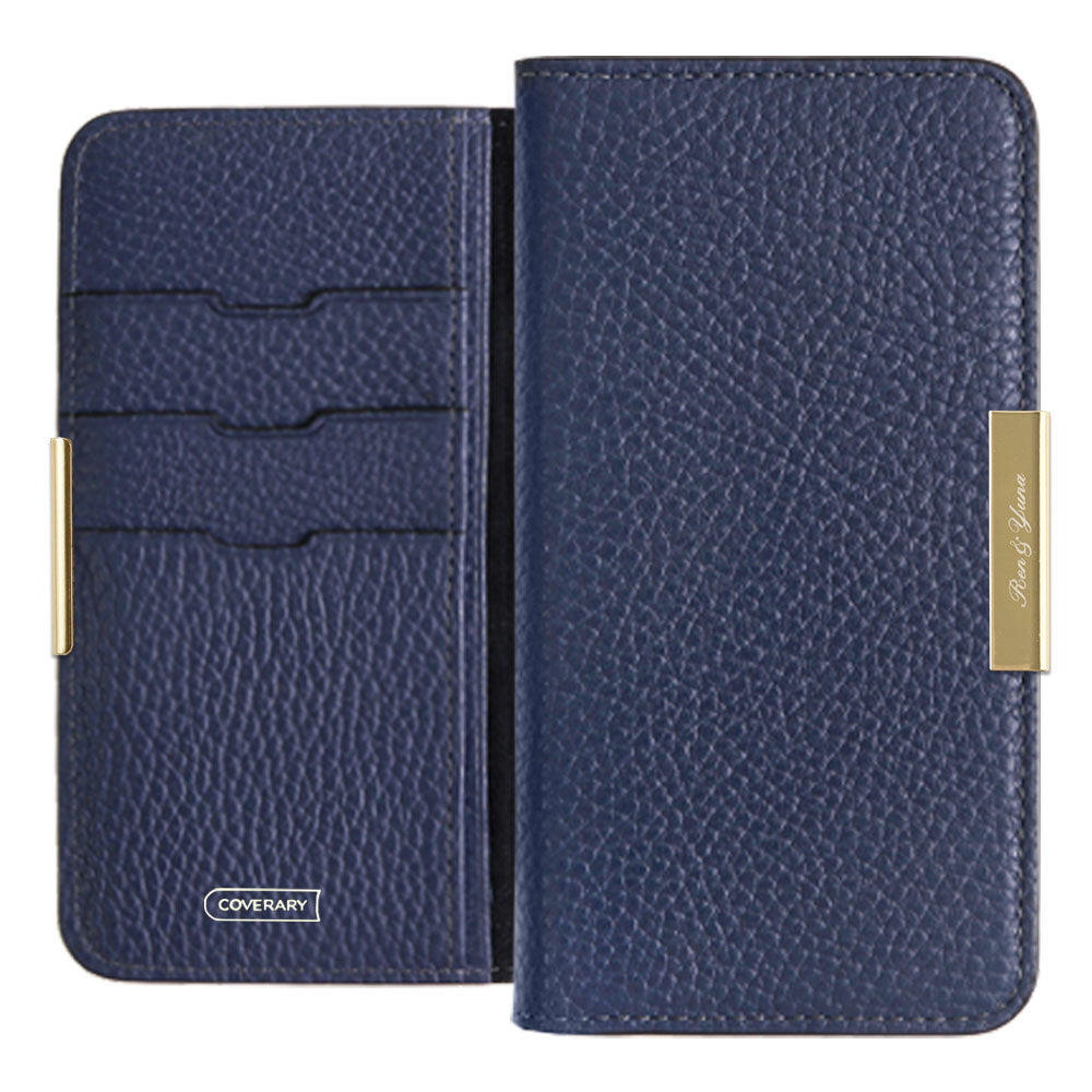 Cuir véritable 32 couleurs cuir italien grainé gravure laser cadre doré décoration étui portefeuille