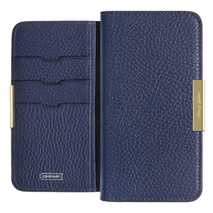 Cuir véritable 32 couleurs cuir italien grainé gravure laser cadre doré décoration étui portefeuille