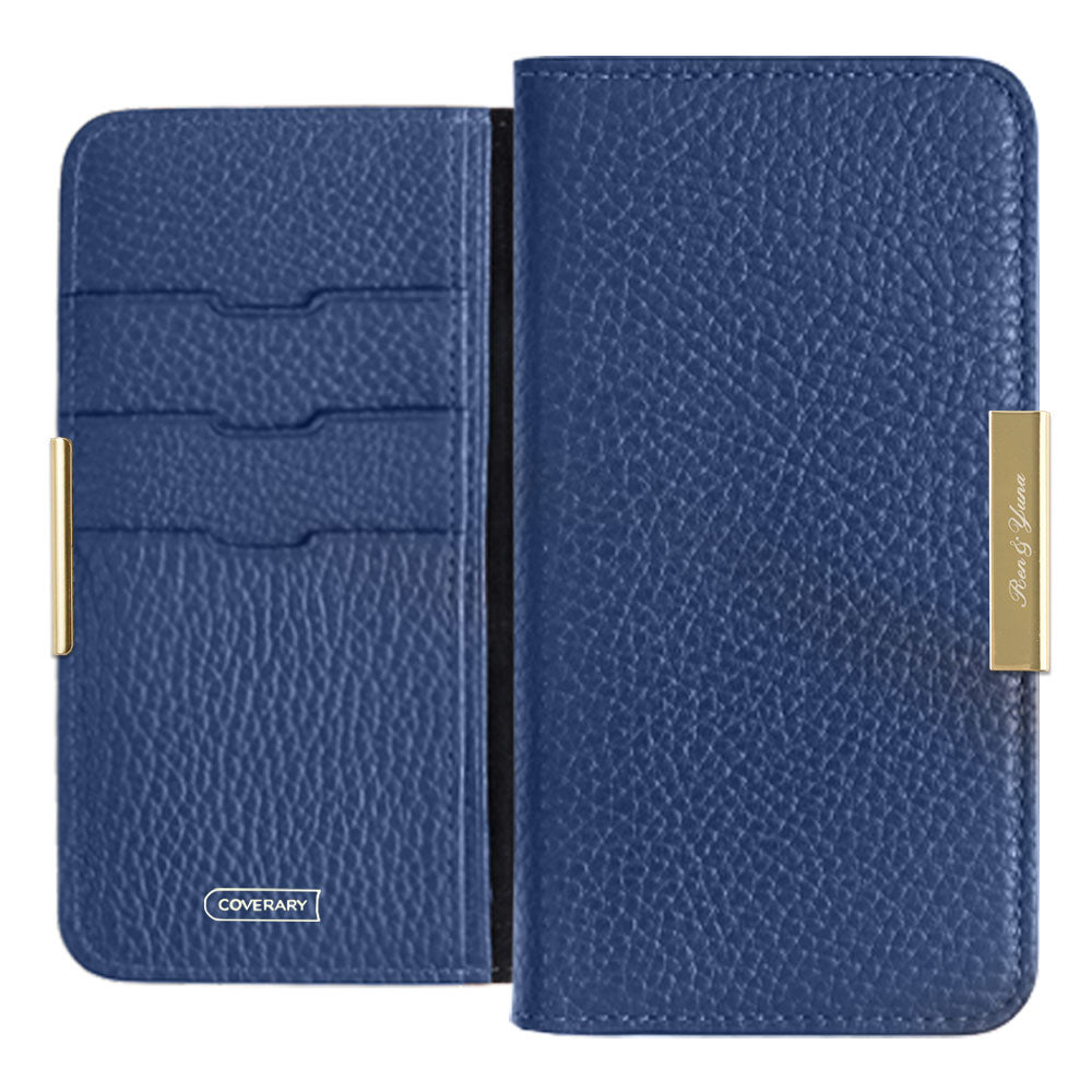 Cuir véritable 32 couleurs cuir italien grainé gravure laser cadre doré décoration étui portefeuille