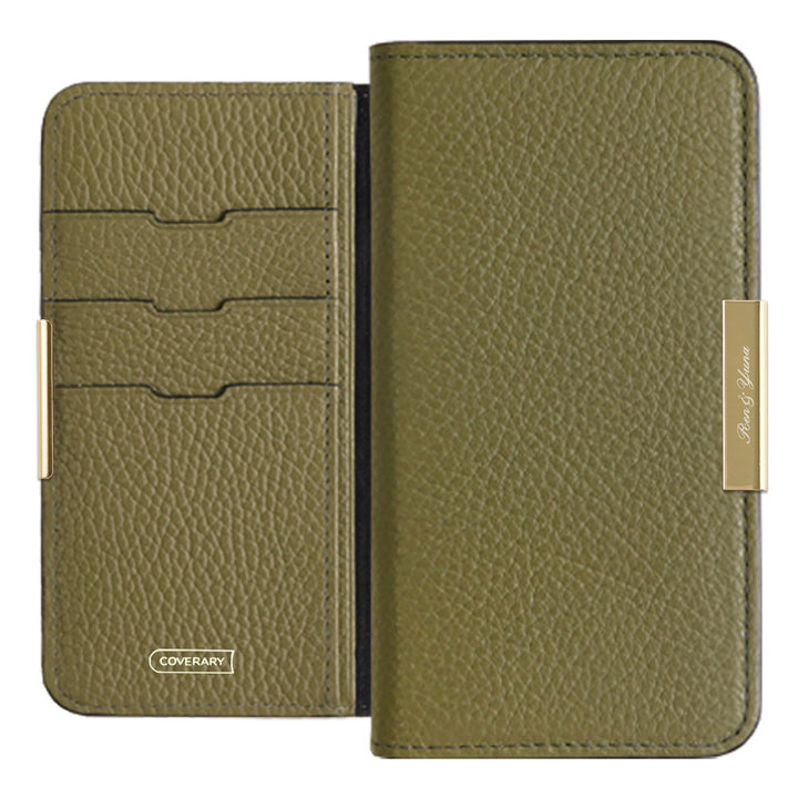 Cuir véritable 32 couleurs cuir italien grainé gravure laser cadre doré décoration étui portefeuille