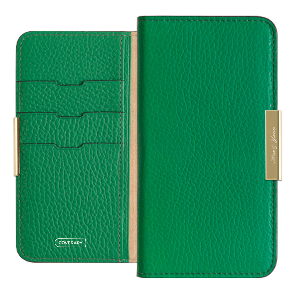 Cuir véritable 32 couleurs cuir italien grainé gravure laser cadre doré décoration étui portefeuille