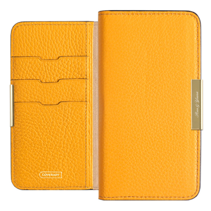 Cuir véritable 32 couleurs cuir italien grainé gravure laser cadre doré décoration étui portefeuille