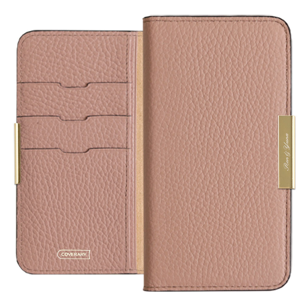 Cuir véritable 32 couleurs cuir italien grainé gravure laser cadre doré décoration étui portefeuille