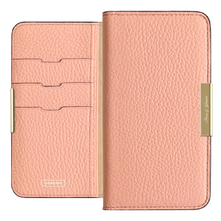 Cuir véritable 32 couleurs cuir italien grainé gravure laser cadre doré décoration étui portefeuille