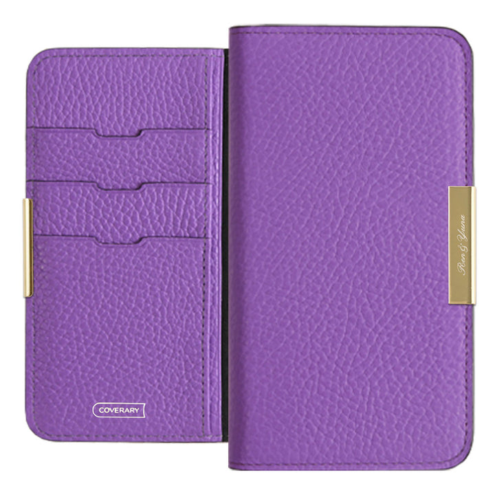 Cuir véritable 32 couleurs cuir italien grainé gravure laser cadre doré décoration étui portefeuille