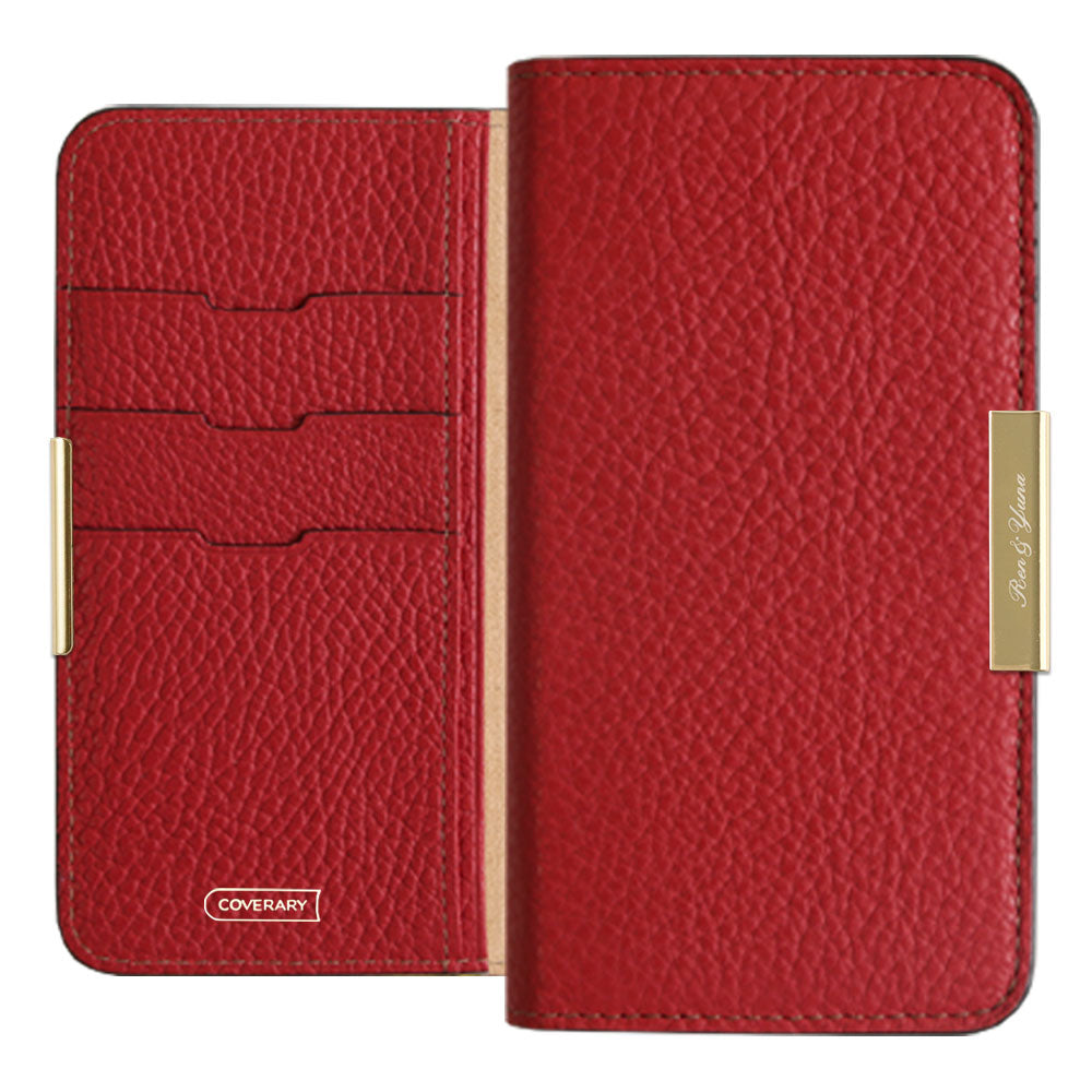 Cuir véritable 32 couleurs cuir italien grainé gravure laser cadre doré décoration étui portefeuille