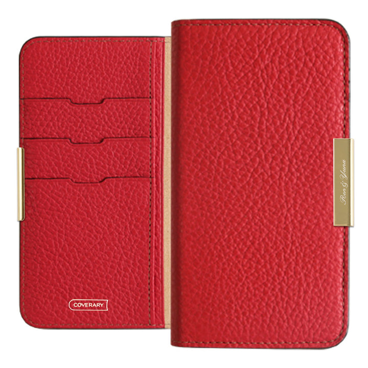 Cuir véritable 32 couleurs cuir italien grainé gravure laser cadre doré décoration étui portefeuille