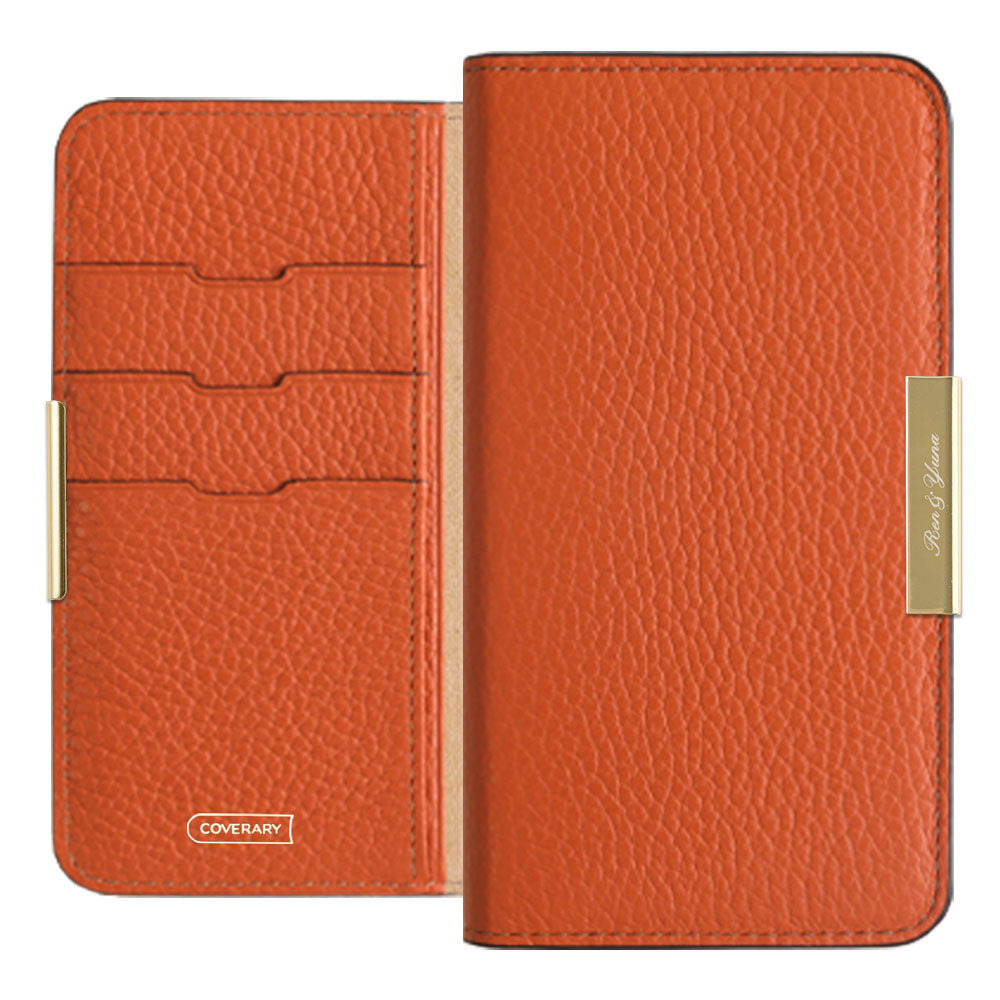 Cuir véritable 32 couleurs cuir italien grainé gravure laser cadre doré décoration étui portefeuille