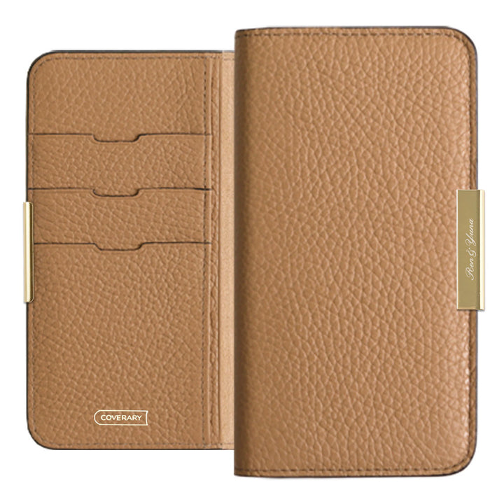 Cuir véritable 32 couleurs cuir italien grainé gravure laser cadre doré décoration étui portefeuille