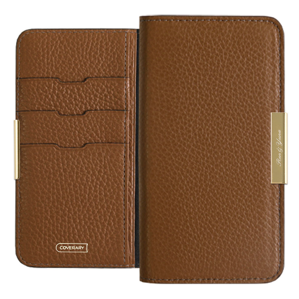 Cuir véritable 32 couleurs cuir italien grainé gravure laser cadre doré décoration étui portefeuille