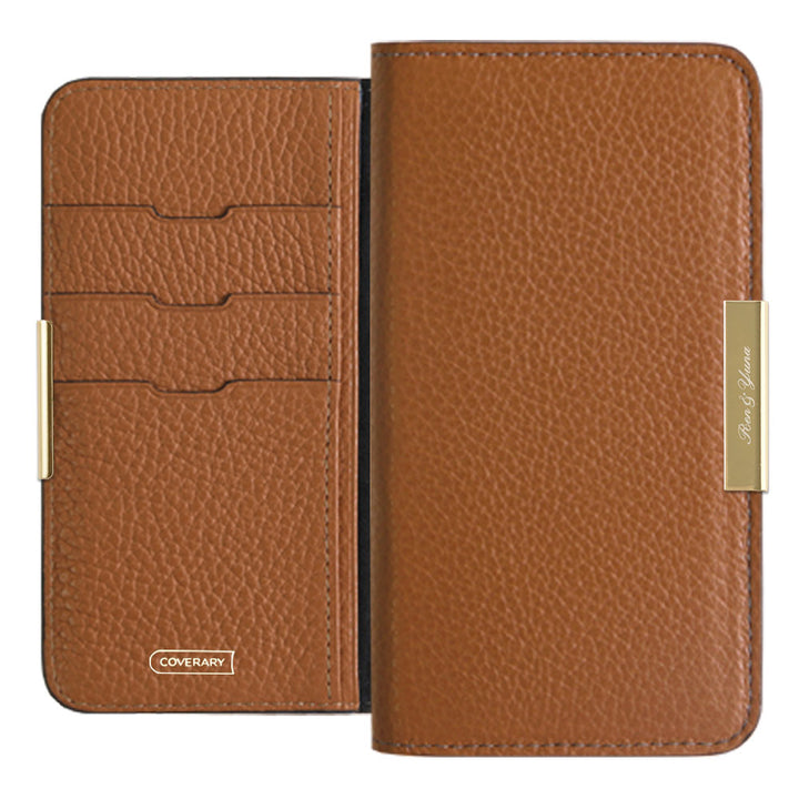 Cuir véritable 32 couleurs cuir italien grainé gravure laser cadre doré décoration étui portefeuille