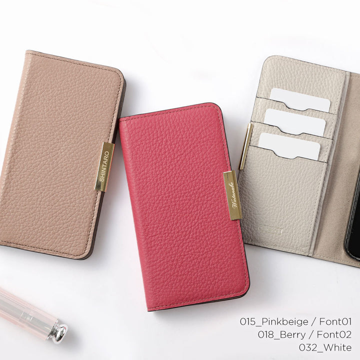 Cuir véritable 32 couleurs cuir italien grainé gravure laser cadre doré décoration étui portefeuille